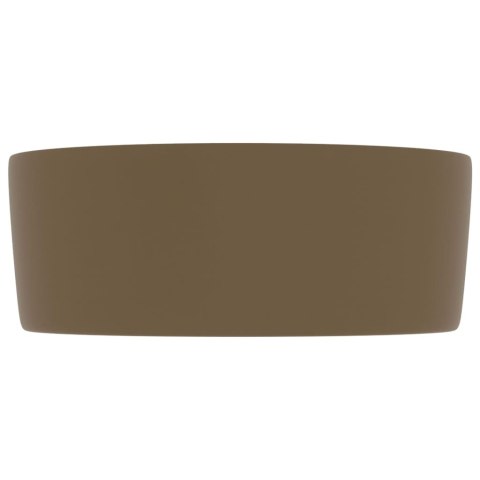 LUKSUSOWA OKRĄGŁA UMYWALKA MATOWY KREMOWY 40X15CM CERAMIKA