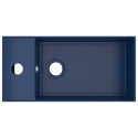 VidaXL Umywalka z otworem przelewowym, ceramika, granatowa
