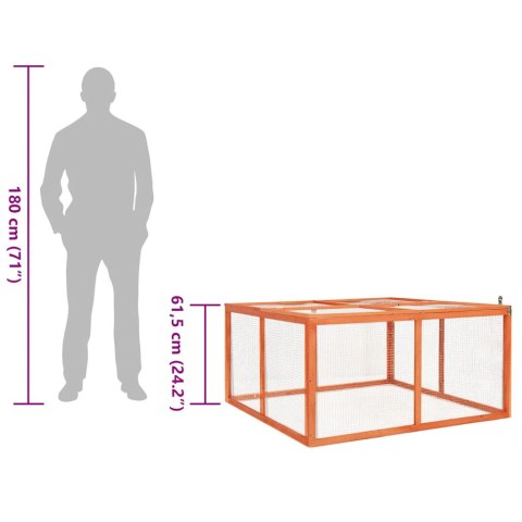 KLATKA DLA KRÓLIKA 124X120X60CM DREWNO JODŁOWE