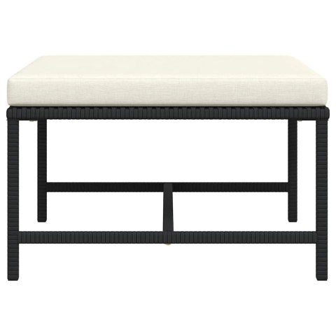 PODNÓŻEK DO MEBLI MODUŁOWYCH Z PODUSZKĄ CZARNY POLIRATTAN