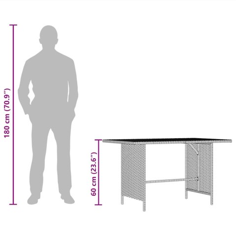 STÓŁ OGRODOWY JADALNIANY SZARY 110X70X65CM RATTAN PE