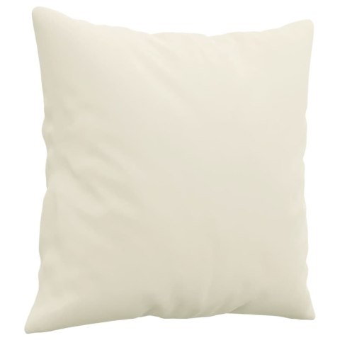 2-CZ. KOMPLET WYPOCZYNKOWY Z PODUSZKAMI KREMOWY AKSAMIT