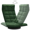 OBROTOWE KRZESŁO PODŁOGOWE CIEMNOZIELONE OBITE AKSAMITEM
