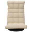 VidaXL Obrotowe krzesło podłogowe, kremowe, obite tkaniną