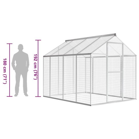 WOLIERA ALUMINIOWA 178x242x192cm DUŻA PTASZARNIA OCHRONA PTAKÓW