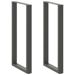 NOGI DO STOŁU BAROWEGO W KSZTAŁCIE LITERY U 2 SZT. ANTRACYT 60X(110-111)CM STAL