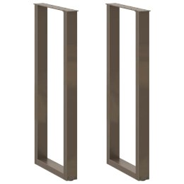 NOGI DO STOŁU BAROWEGO W KSZTAŁCIE LITERY U 2 SZT. NATURALNA STAL 50X(110-111)CM STAL
