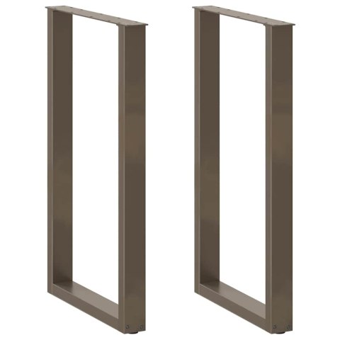 NOGI DO STOŁU BAROWEGO W KSZTAŁCIE LITERY U 2 SZT. NATURALNA STAL 60X(100-101)CM STAL