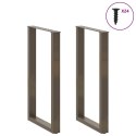 NOGI DO STOŁU BAROWEGO W KSZTAŁCIE LITERY U 2 SZT. NATURALNA STAL 60X(100-101)CM STAL