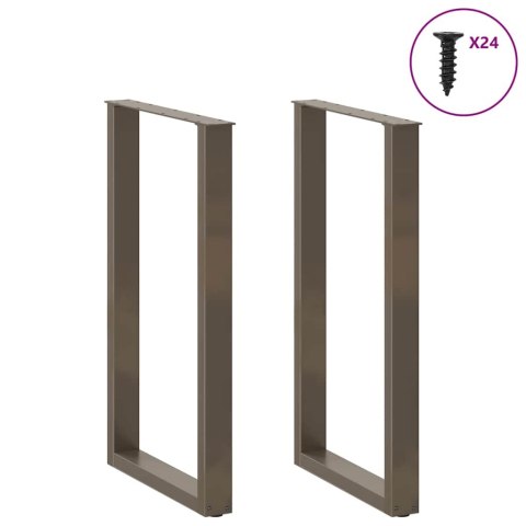 NOGI DO STOŁU BAROWEGO W KSZTAŁCIE LITERY U 2 SZT. NATURALNA STAL 60X(100-101)CM STAL