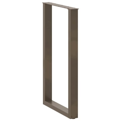 NOGI DO STOŁU BAROWEGO W KSZTAŁCIE LITERY U 2 SZT. NATURALNA STAL 60X(100-101)CM STAL
