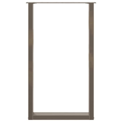 NOGI DO STOŁU BAROWEGO W KSZTAŁCIE LITERY U 2 SZT. NATURALNA STAL 60X(100-101)CM STAL
