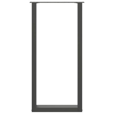 NOGI DO STOŁU BAROWEGO W KSZTAŁCIE LITERY U 2 SZT. ANTRACYT 40X(100-101)CM STAL