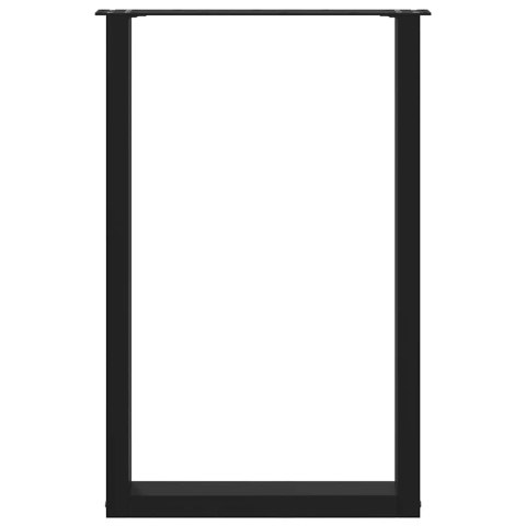 NOGI DO STOŁU BAROWEGO W KSZTAŁCIE LITERY U 2 SZT. CZARNE 60X(90-91)CM STAL