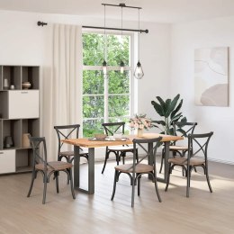 NOGI DO STOŁU JADALNEGO W KSZTAŁCIE LITERY U 2 SZT. ANTRACYT 50X(72-73)CM STAL