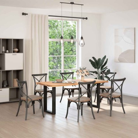 NOGI DO STOŁU JADALNEGO W KSZTAŁCIE LITERY U 2 SZT. CZARNE 50X(72-73)CM STAL