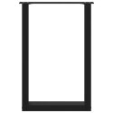 NOGI DO STOŁU JADALNEGO W KSZTAŁCIE LITERY U 2 SZT. CZARNE 50X(72-73)CM STAL