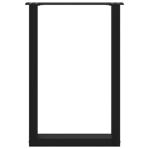 NOGI DO STOŁU JADALNEGO W KSZTAŁCIE LITERY U 2 SZT. CZARNE 50X(72-73)CM STAL