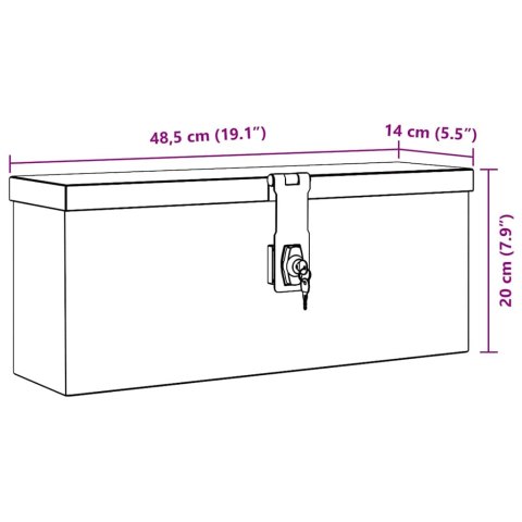 ALUMINIOWA SKRZYNIA 48,5X14X20 SREBRNA