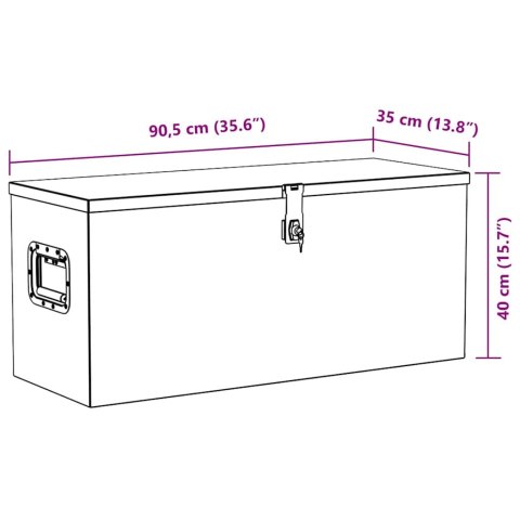 ALUMINIOWA SKRZYNIA 90,5X35X40CM SREBRNA