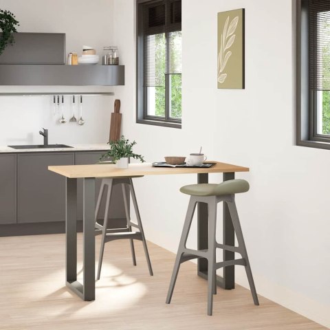 NOGI DO STOŁU BAROWEGO W KSZTAŁCIE LITERY U 2 SZT. ANTRACYT 60X(90-91)CM STAL