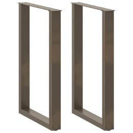 NOGI DO STOŁU BAROWEGO W KSZTAŁCIE LITERY U 2 SZT. NATURALNA STAL 60X(90-91)CM STAL