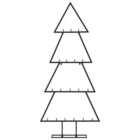 METALOWA CHOINKA ŚWIĄTECZNA DO DEKORACJI CZARNA 90CM
