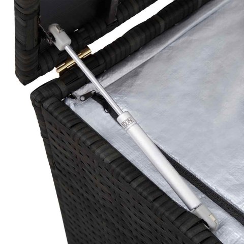 SKRZYNIA OGRODOWA CZARNA 150X50X60CM RATTAN PE