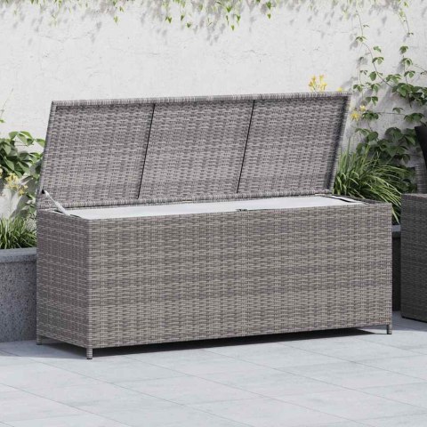 SKRZYNIA OGRODOWA SZARA 150X50X60CM RATTAN PE