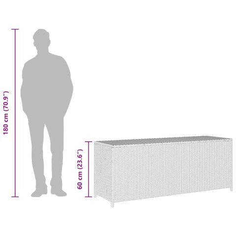 SKRZYNIA OGRODOWA SZARA 150X50X60CM RATTAN PE
