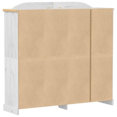 SZAFA CORONA BIAŁA 194X52X186CM LITE DREWNO SOSNOWE