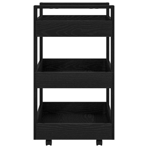 WÓZEK KUCHENNY CZARNY DĄB 60X45X80CM