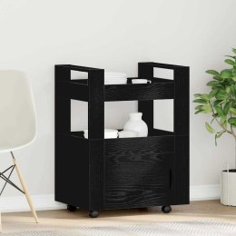 WÓZEK KUCHENNY CZARNY DĄB 60X45X80CM