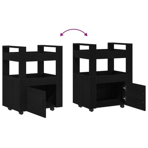 WÓZEK KUCHENNY CZARNY DĄB 60X45X80CM