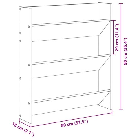 SZAFKA NA BUTY NA ŚCIANĘ 2 SZT. CZARNY DĄB 80X18X90CM