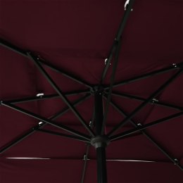 3-POZIOMOWY PARASOL NA ALUMINIOWYM SŁUPKU BORDOWY 2,5X2,5 M