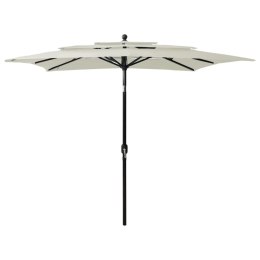 3-POZIOMOWY PARASOL NA ALUMINIOWYM SŁUPKU PIASKOWY 2,5X2,5 M