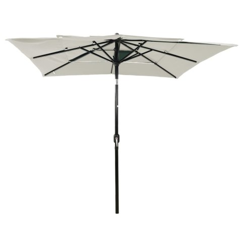 3-POZIOMOWY PARASOL NA ALUMINIOWYM SŁUPKU PIASKOWY 2,5X2,5M