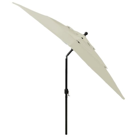 3-POZIOMOWY PARASOL NA ALUMINIOWYM SŁUPKU PIASKOWY 2,5X2,5M
