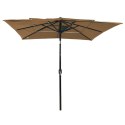3-POZIOMOWY PARASOL NA ALUMINIOWYM SŁUPKU TAUPE 2,5X2,5M