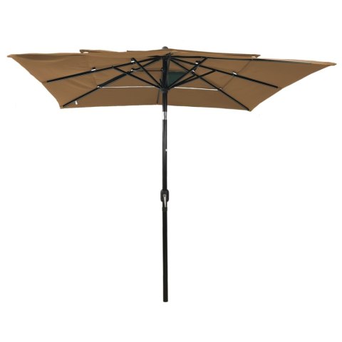 3-POZIOMOWY PARASOL NA ALUMINIOWYM SŁUPKU TAUPE 2,5X2,5M