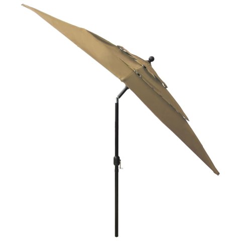 3-POZIOMOWY PARASOL NA ALUMINIOWYM SŁUPKU TAUPE 2,5X2,5M