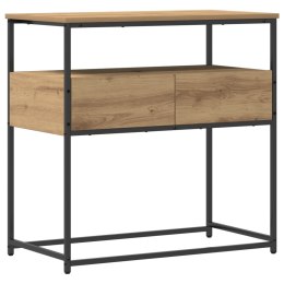 KONSOLA DĄB ARTISAN 75X40X75CM DREWNO INŻYNIERYJNE I METAL