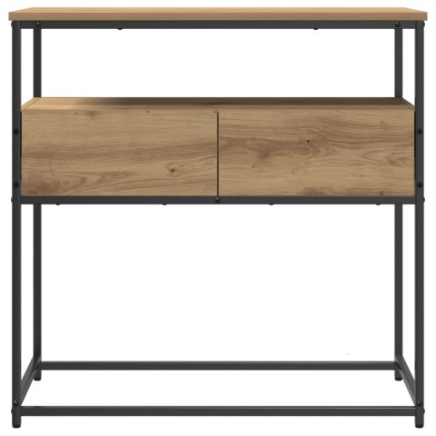 KONSOLA DĄB ARTISAN 75X40X75CM DREWNO INŻYNIERYJNE I METAL