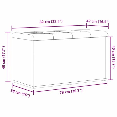ŁAWKA DO PRZECHOWYWANIA Z PODUSZKĄ CZARNY DĄB 82X42X45CM