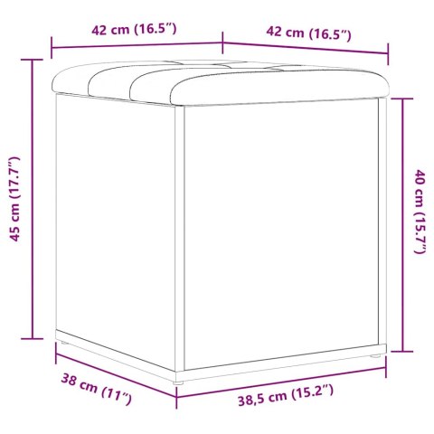 ŁAWKA DO PRZECHOWYWANIA Z PODUSZKĄ CZARNY DĄB 42X42X45CM