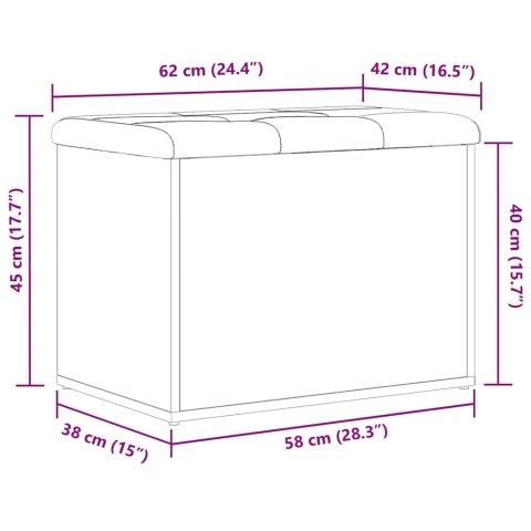 ŁAWKA DO PRZECHOWYWANIA Z PODUSZKĄ CZARNY DĄB 62X42X45CM