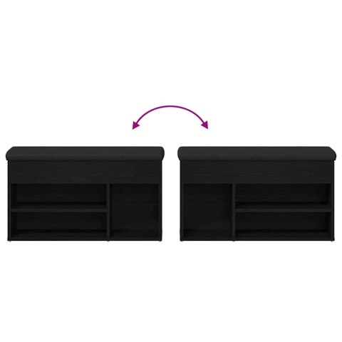 ŁAWKA NA BUTY CZARNY 80X30X45CM