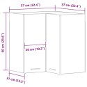 SZAFKA KUCHENNA NAROŻNA CZARNY DĄB 57X57X60CM
