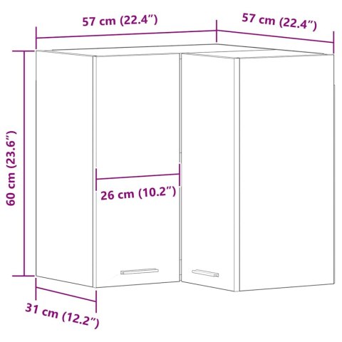 SZAFKA KUCHENNA NAROŻNA CZARNY DĄB 57X57X60CM
